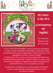 Little Chef- taller de cocina en inglés- Kids&US Mallorca- Baobab